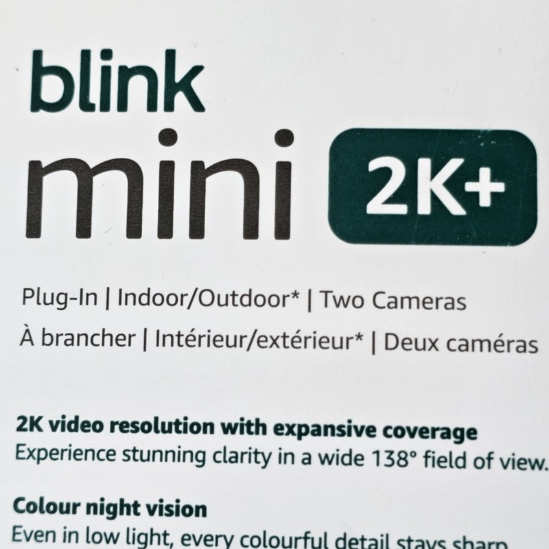Blink Mini 2K+ (2-Camera Kit) | Plug-In Indoor Camera | Color Night Vision | New gallery