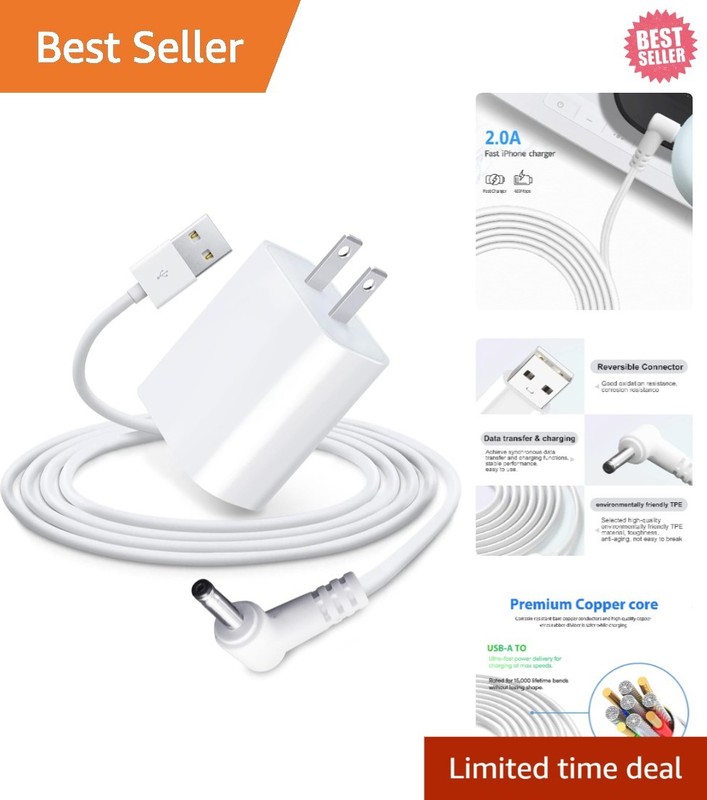 13.2ft Wall Charger Adapter for Ring Stick Up Cam & Pan Tilt Cameras – White