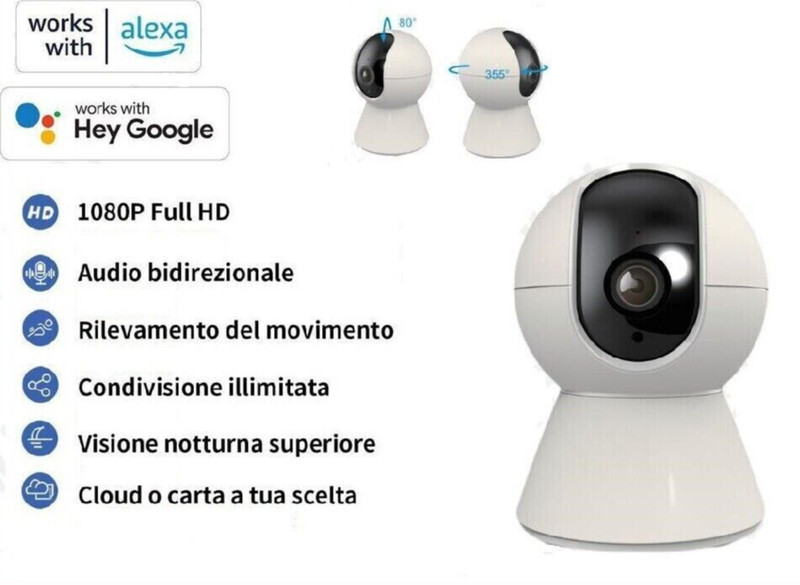 1080P Full HD Smart WiFi Indoor Camera Night Vision Home Home