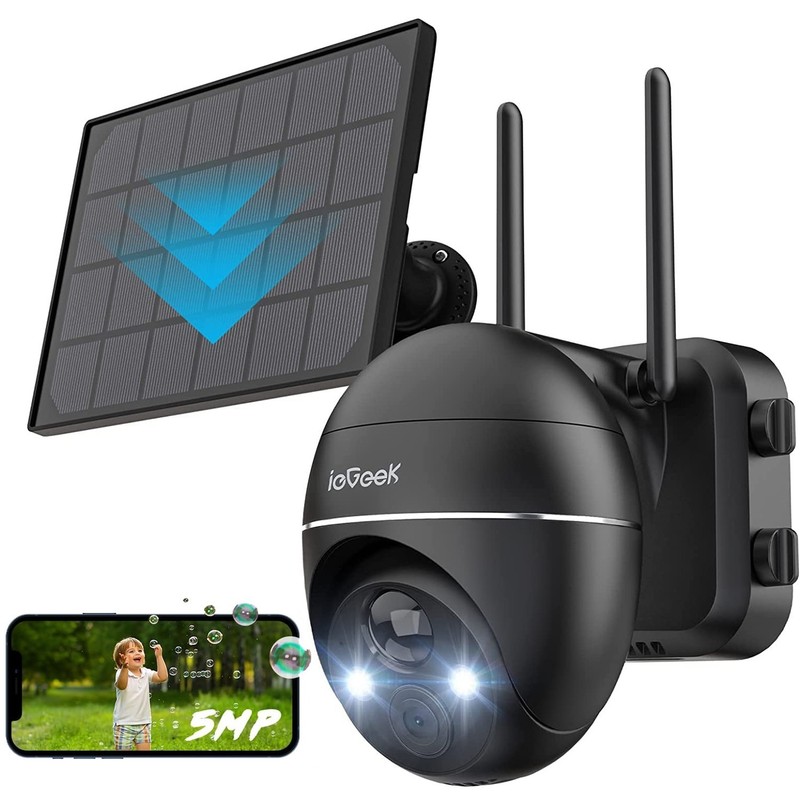 ieGeek Outdoor Wireless 5MP Solar Security Camera WiFi Home Battery CCTV System