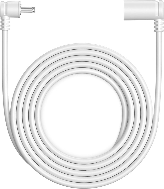 10 ft. Barrel Plug Extension Cable – Compatible with Ring Solar Panel White