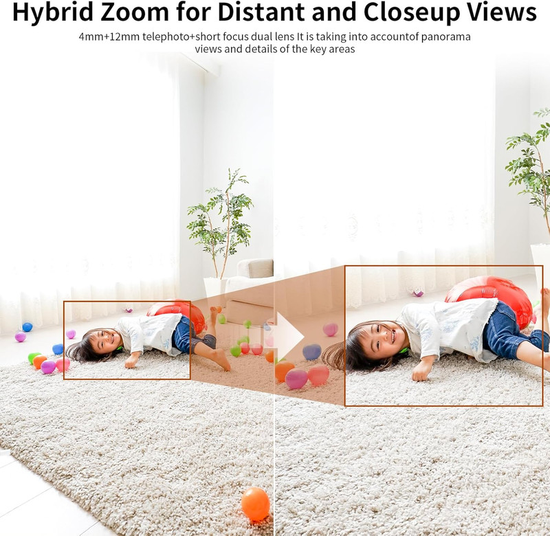 Indoor Security Camera,2K HD 360° PTZ Dog Pet Camera with Phone APP, Night Visio gallery