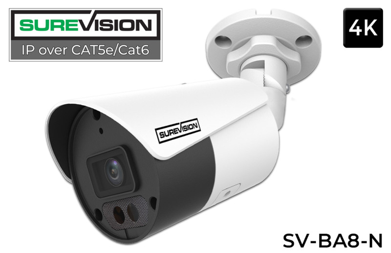 SureVision 4K IP Bullet Security Camera w/ 164ft Night Vision – Open Box, Unused