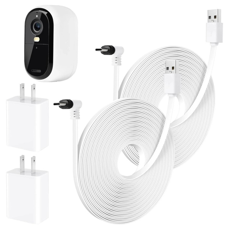 2Pack 25FT Power Cable For Arlo Essential 2K Outdoor Security Camera (2nd Gen.)