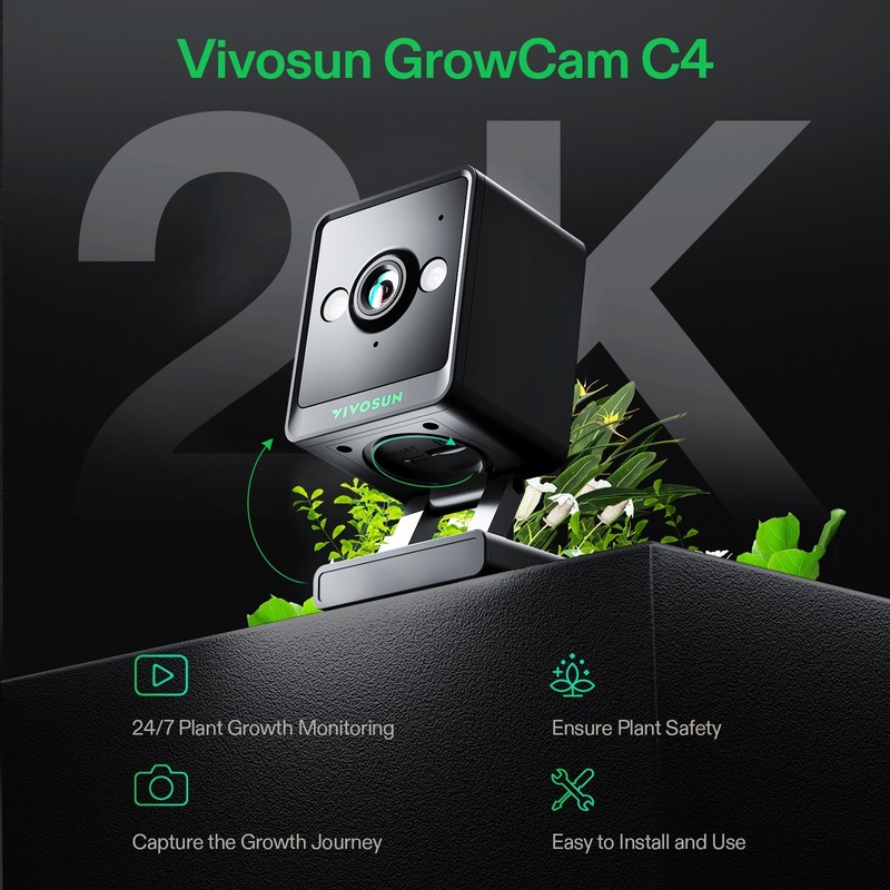 VIVOSUN GrowCam C4 2K QHD Smart WiFi Camera Plant Monitor Timelapse Night Vision gallery