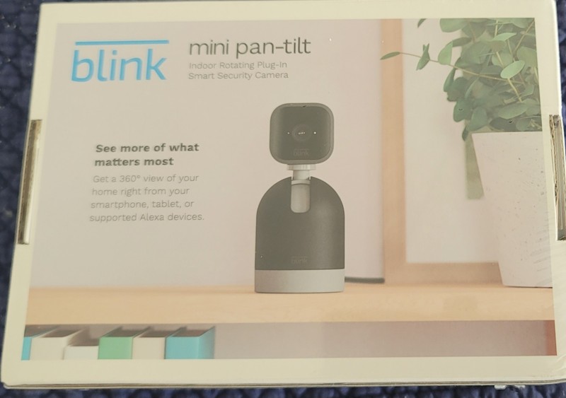 Blink Mini Pan-Tilt Rotating Indoor Plug-in Smart Security Camera, NEW/SEALED