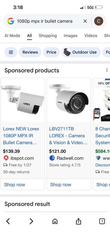 BRANDNEW (5) Cameras(LOREX) 1080p MPX IR Bullet Camera NTSC. NightVison gallery