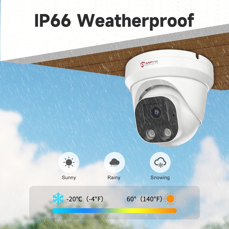4K PoE IP Camera, 8MP Turret Security IP Camera Outdoor Indoor Wired, AI Huma... gallery