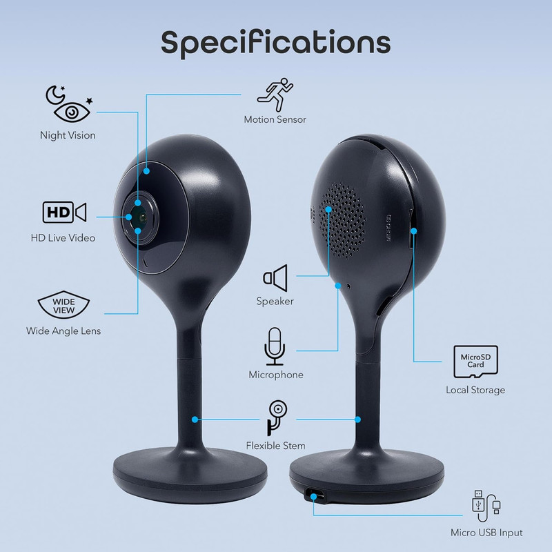 Look 1080P Indoor Security Camera – 1-Pack Full HD Wifi Indoor Camera with 2-Way gallery