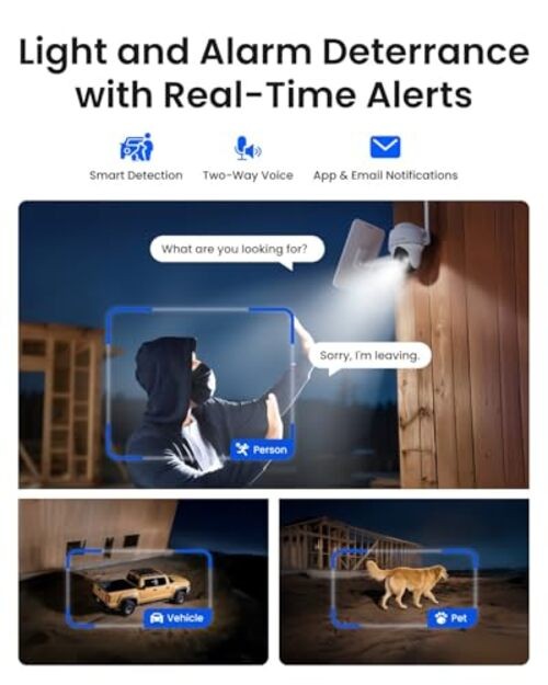 4K LTE Cellular Security Camera Wireless Outdoor, 360° Smart Detection with gallery
