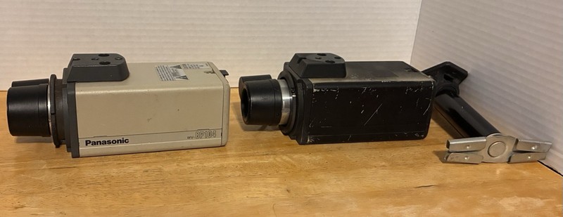 Lot-2 Panasonic WV-BP104 UNTESTED Monochrome CCTV Security Camera 6 & 12mm Lens gallery