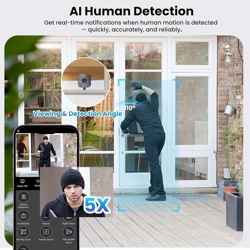 2K 3MP Window Camera, 5GHz & 2.4GHz WiFi Indoor Cameras for Home Security wit... gallery