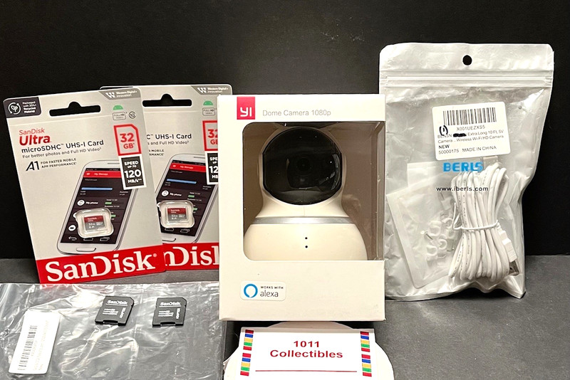 YI Dome Camera 1080p Wi-Fi Indoor Night Vision Wide-Angle Alexa & Accessor NEW!