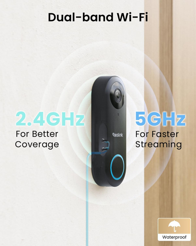 Video Doorbell WiFi 2K Wired Camera 4:3 Wide View Outdoor Home Security No gallery