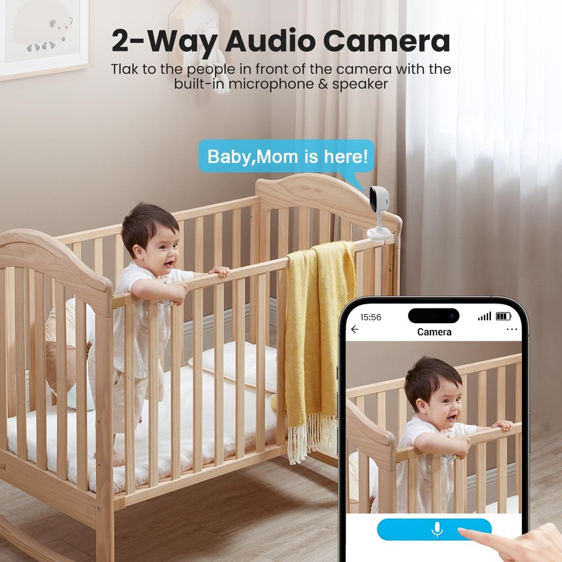 1080P Indoor Wired Security Camera - Works as a Baby Monitor & Pet Camera, Mo... gallery