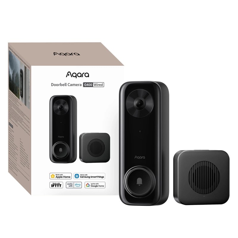 Aqara Doorbell Camera G400 with Chime, Wired/PoE, HomeKit Secure Video, 2K HD