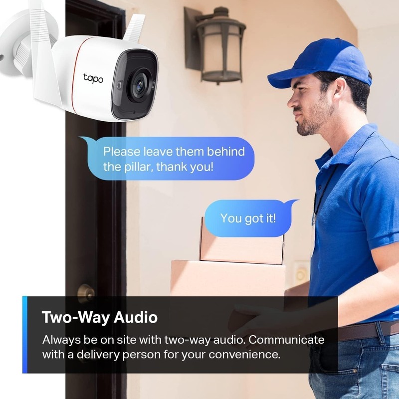Tapo TP-Link 2K Security Camera Outdoor Wired, IP66 Weatherproof, 2K, White gallery