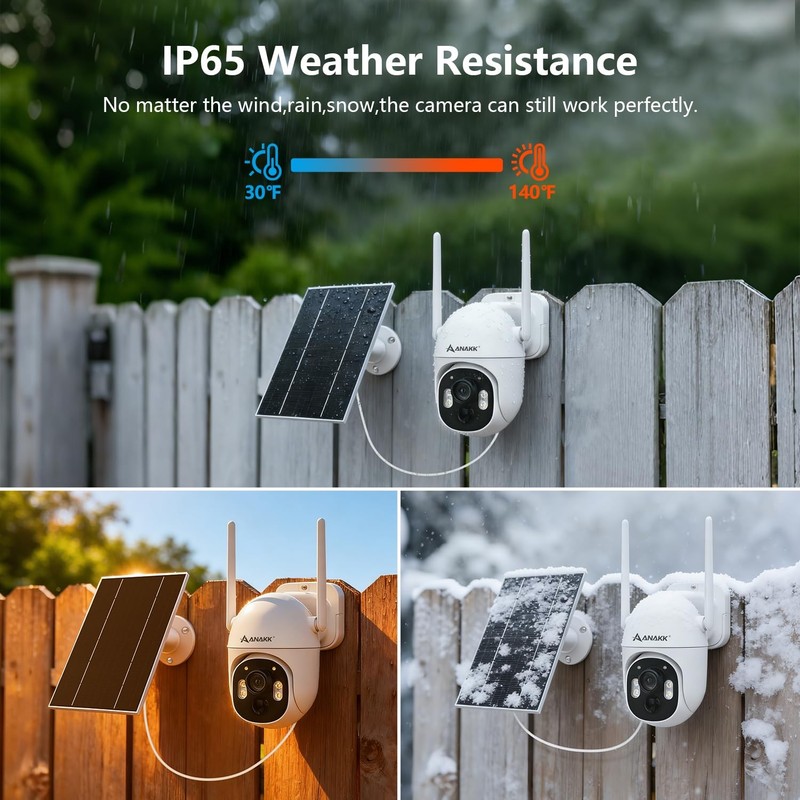 4MP Solar Wireless Outdoor, 355° Pan Tilt Motion Tracking, Color Night Vision... gallery