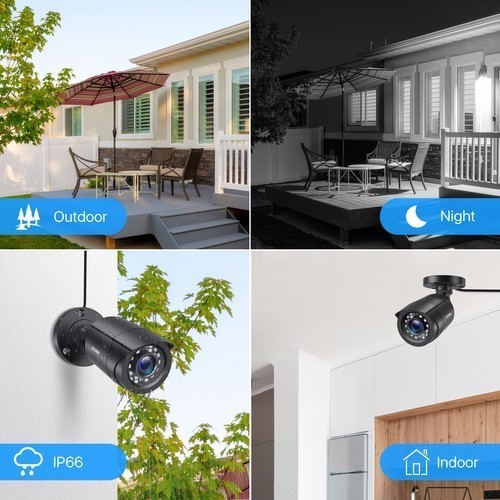 ZOSI 8CH H.265+ 5MP Lite DVR 1080P Outdoor CCTV Home Security Camera System Kit gallery