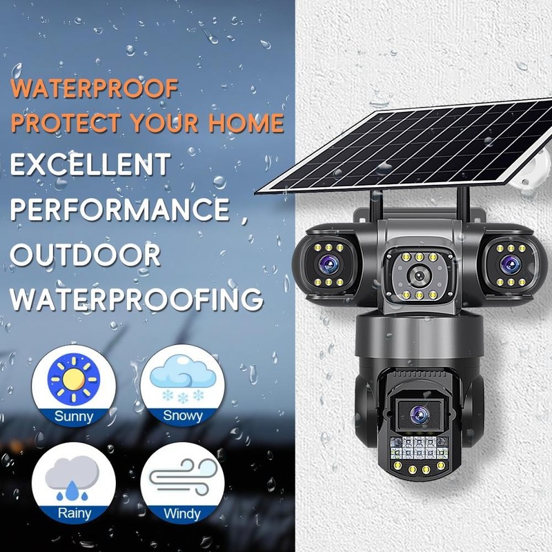 Solar HD Triple-Lens Cam – 4G, Night Vision, AOV Surveillance gallery