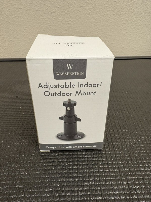 Wasserstein Adjustable Indoor/Outdoor Security Metal Wall Mount BLACK