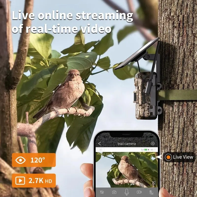 4G LTE Cellular Solar Security Camera 2K HD Video Game Cameras Not Support WiFi gallery