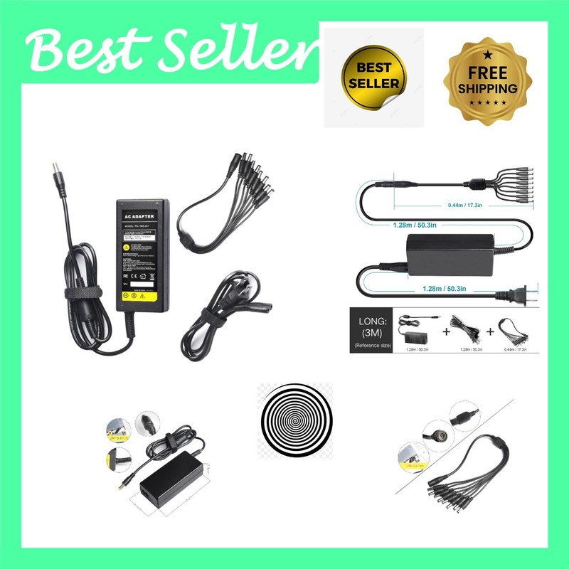 12V 5A Security Camera Power Adapter with 8-Way Splitter for Optimal Security