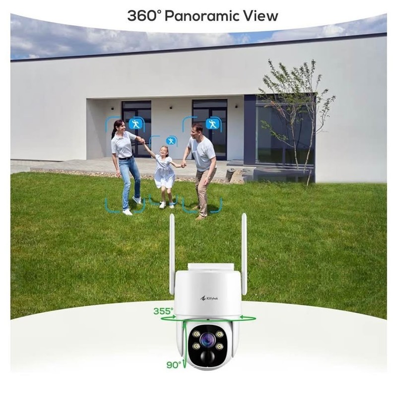 Kittyhok Solar Security Cameras Wireless Outdoor, 360° Pan & Tilt Home Security gallery