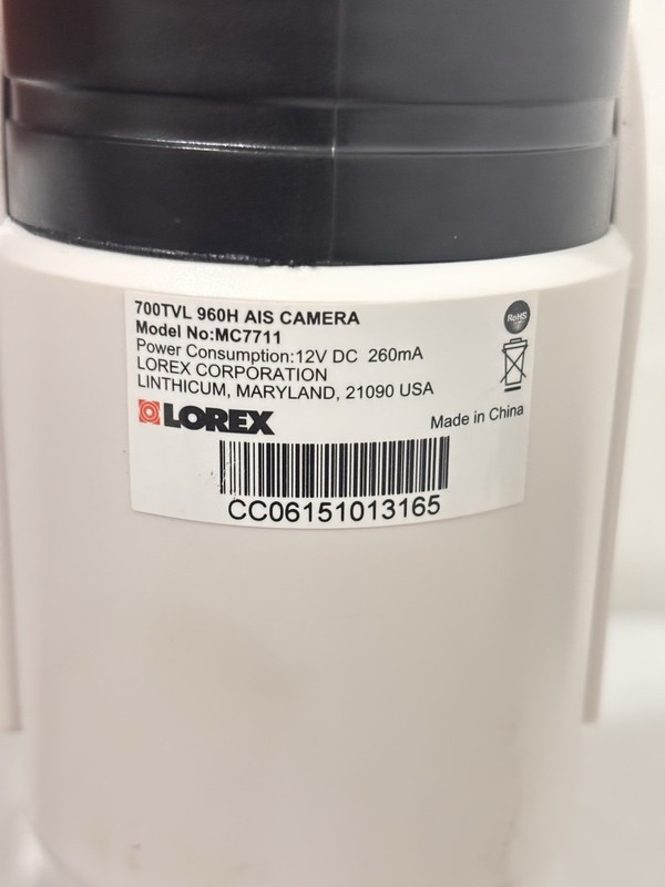 2PCS Lorex 700TVL 960H Surveillance Camera Model MC7711 with Cable Used gallery