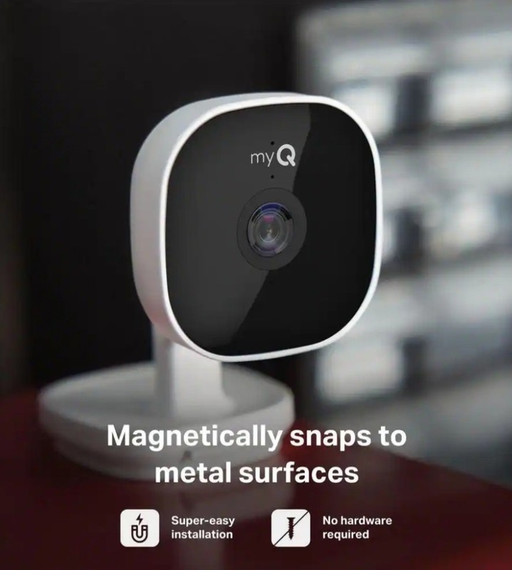 MyQ Smart Garage Camera Works With App, Magnetic Mount, HD 1080P, White Open Box gallery