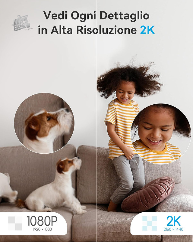 Indoor WiFi Camera Home Surveillance 2K 360° Camcorder Dogs Children gallery