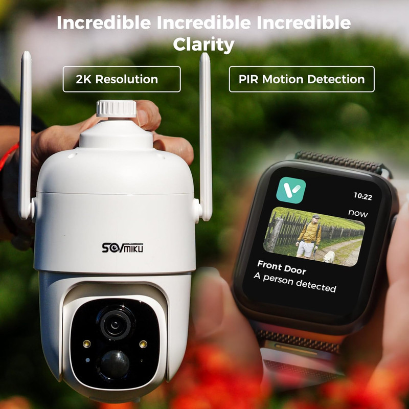 2CQ1 AI 2K Solar Security Camera Wireless Outdoor, Battery Powered,Two Way Audio gallery
