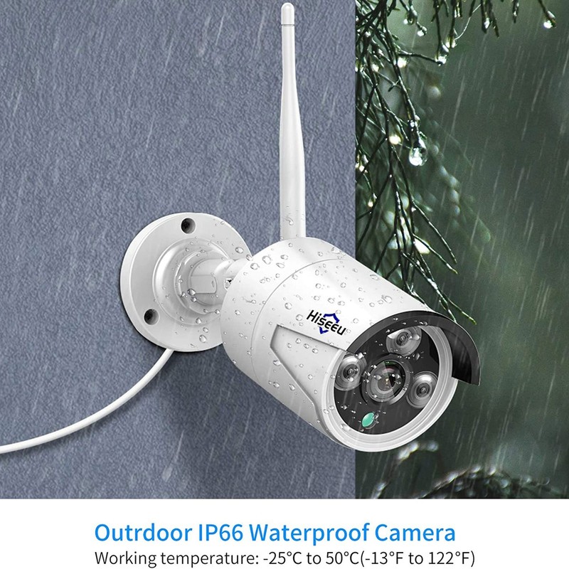Hiseeu Camera Add on 3MP Outdoor Wireless 1 Count (Pack of 1), White gallery