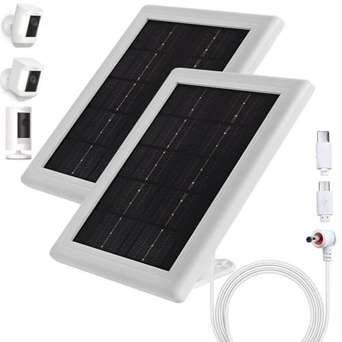 Ring Camera Solar Panel Charger, 5V 3.5W Solar Charger Compatible 2 Pack White gallery