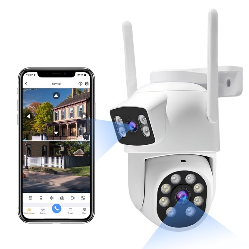 Dual-Lens Security Camera Wireless Outdoor/Indoor for Home