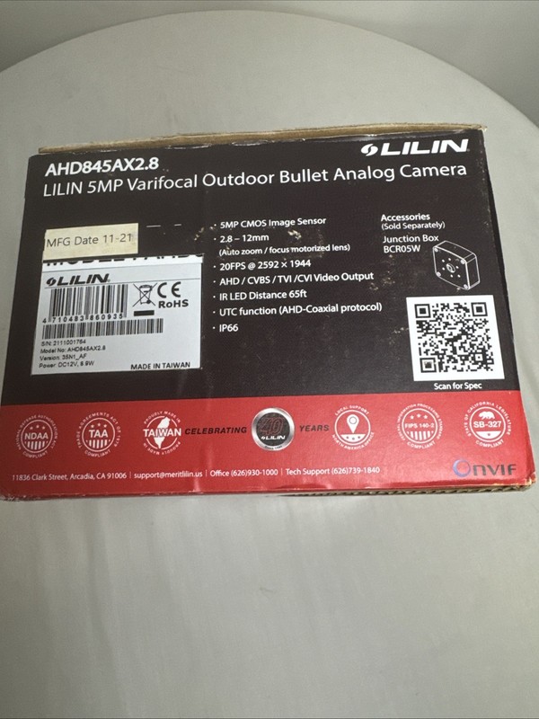 Day and Night Auto Focus IR Bullet Camera Lilin AHD845AX2.8 5MP, 2.8-12mm Lens gallery