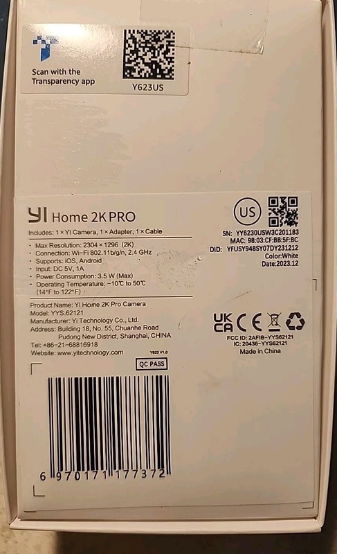 Yi Home 2k Pro Security Camera Human Detection, Edge Computing, 2 Way Audio gallery