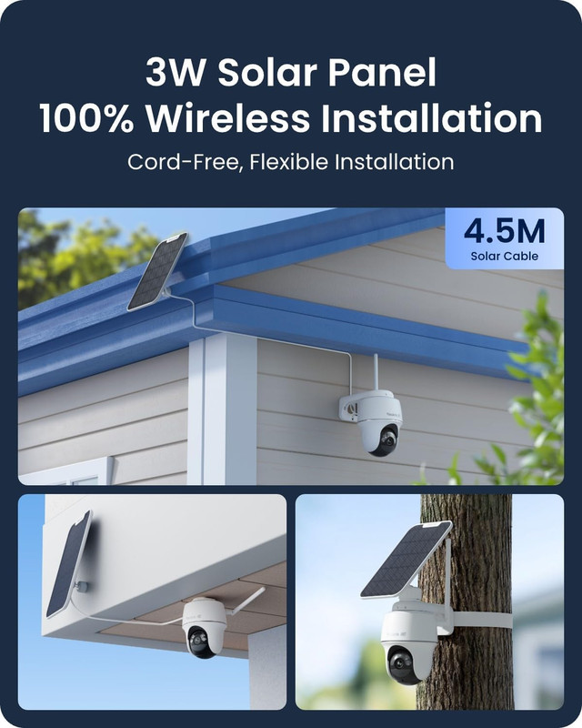 4K Solar Security Cameras Wireless Outdoor System, Color Night Vision, 360° Pan gallery