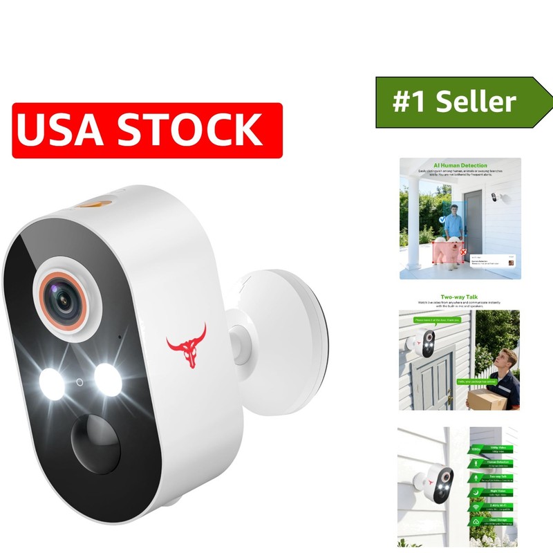 Wireless Outdoor Security Camera 1080P – Full Color Night Vision & Motion Alerts