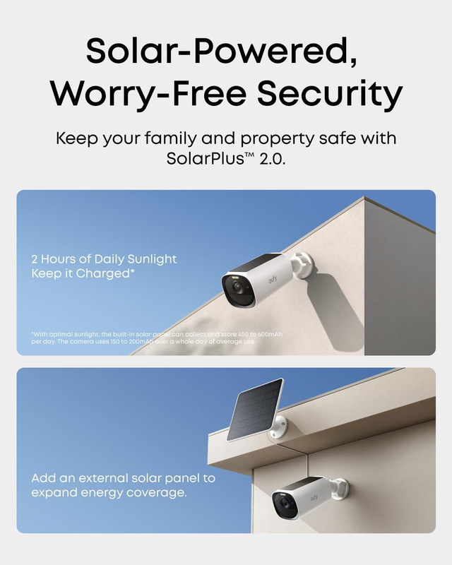 Security cam E40 2-Cam Kit, Solar Security Camera, 2K Maxcolor Night Vision with gallery