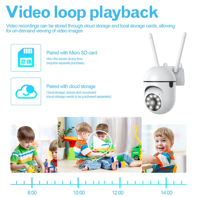HD 1080P WiFi Security Camera Night Vision with PTZ Motion Detection 2-Way Audio gallery