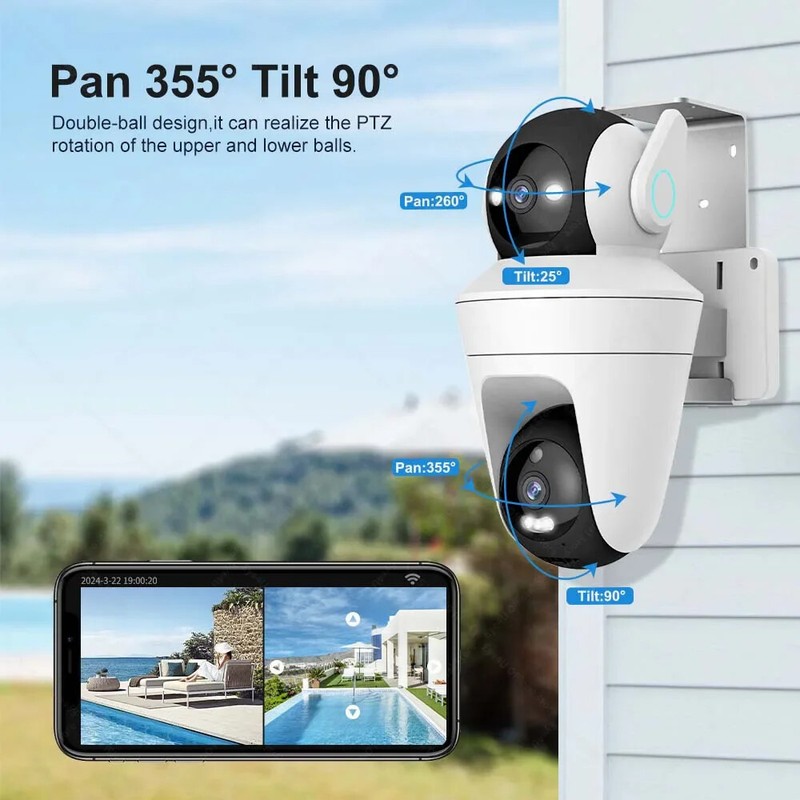 10MP HD WiFi PTZ Camera Outdoor Home Security AI Auto Tracking Surveillance CCTV gallery