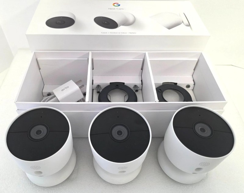 (3 Pack) Google Nest Cam Battery Outdoor Or Indoor Wireless Security Camera gallery