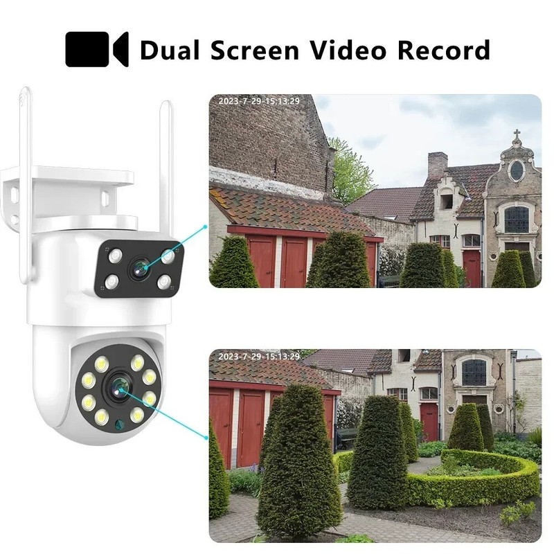 4K 8MP Tuya Dual Lens PTZ WIFI Camera Full HD Dual Screen Security Video Camera gallery
