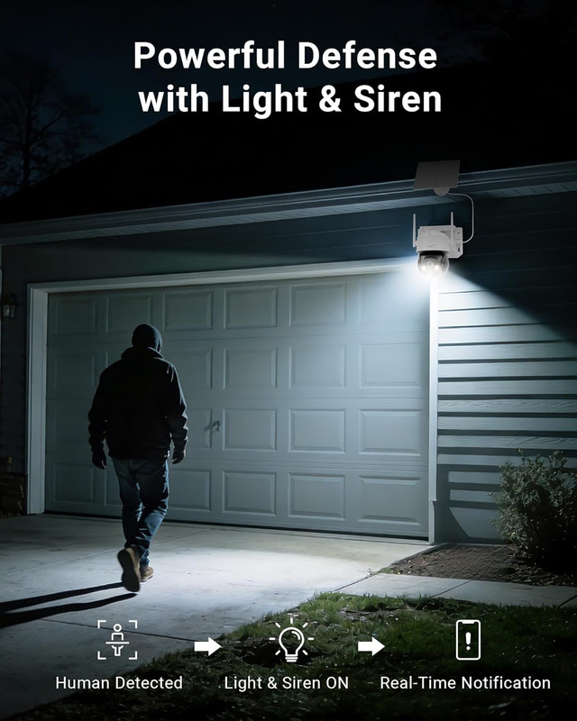 Wireless Solar Security Camera Kit, 2.5K 6-Cam, Color Night Vision, No Fees gallery