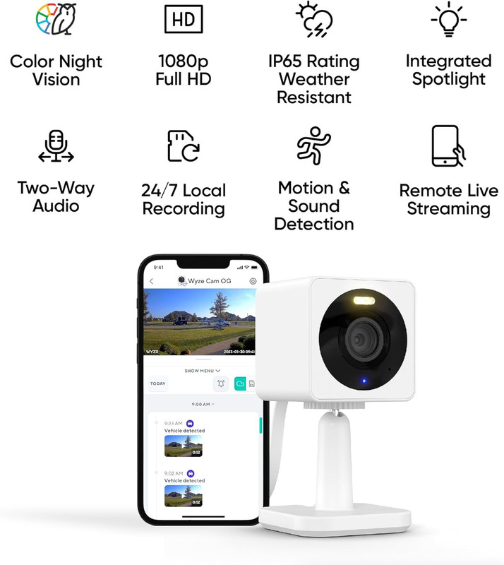 Cam OG Indoor/Outdoor 1080P Wi-Fi Smart Home Security Camera with Color Night Vi gallery
