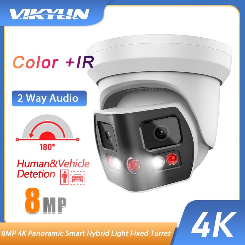 Vikylin 4K 8MP POE IP Camera Dual Lens 180° View 2-Way Audio Color Night Vision gallery