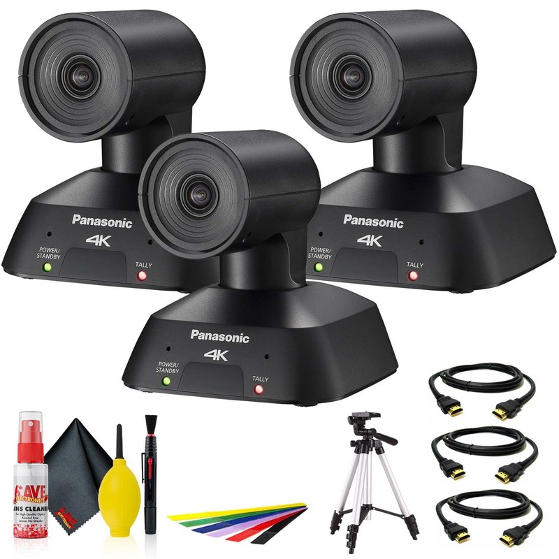 Panasonic Compact 4K PTZ, HDMI, USB, Streaming PTZ Camera Triple Bundle