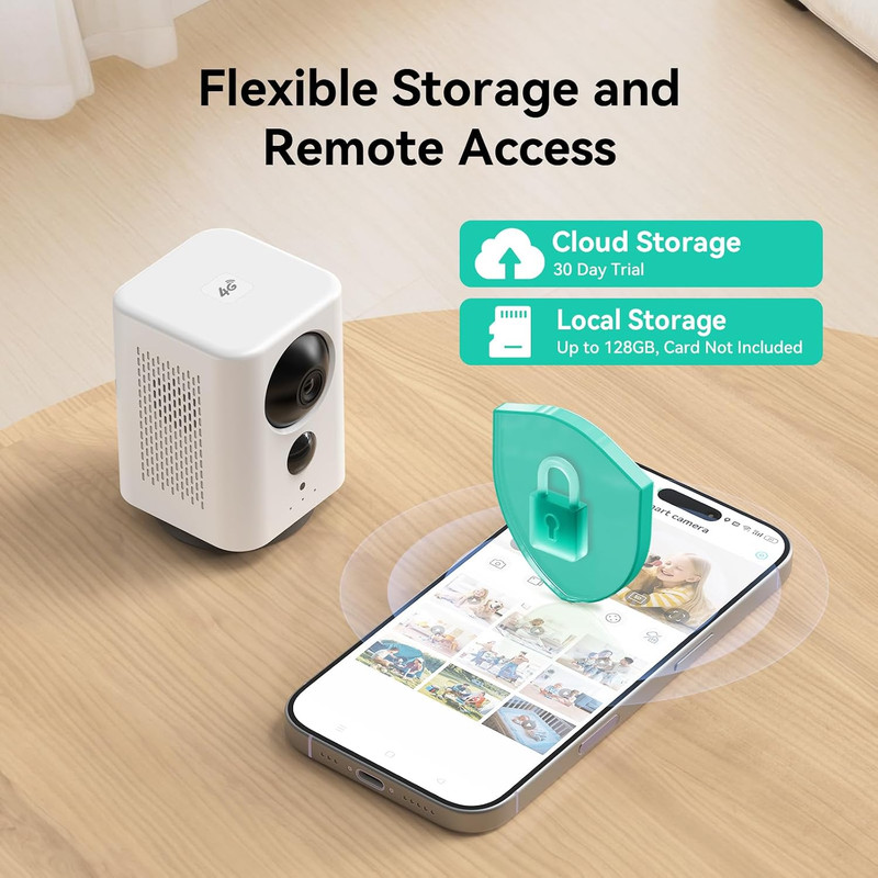4G LTE Cellular Security Camera Indoor Wireless, No Wifi, 2K, Portble | No Wifi gallery