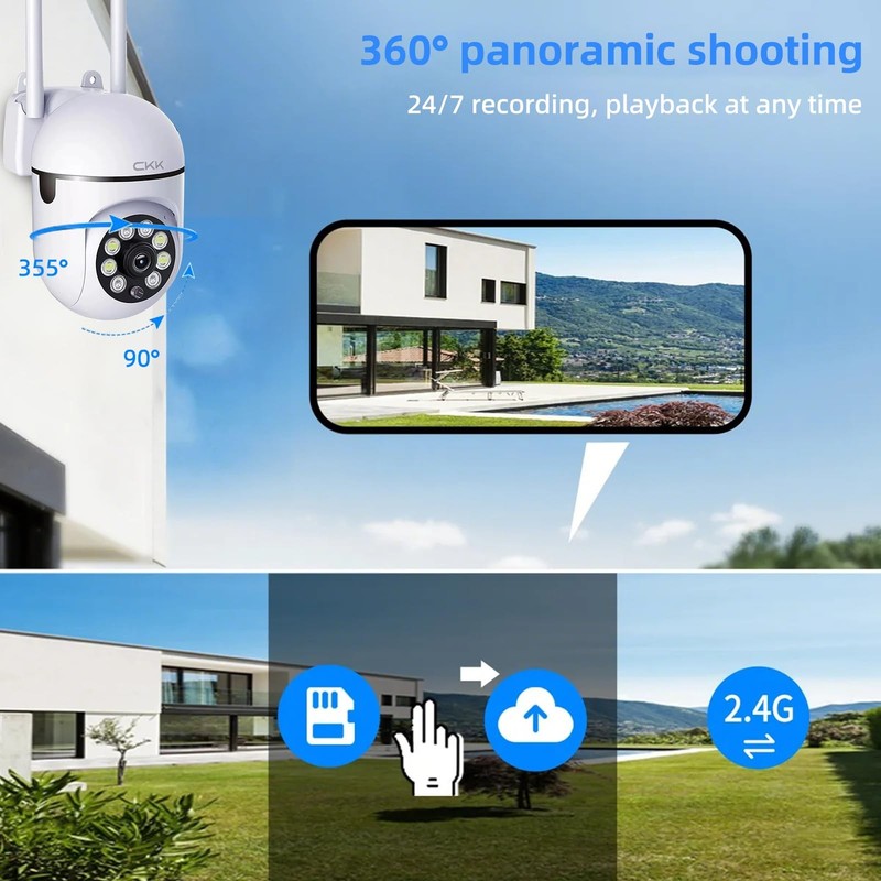 Camara De Seguridad 5G WiFi Para Casas Exteriores 360 Con Audio Alexa Compatible gallery